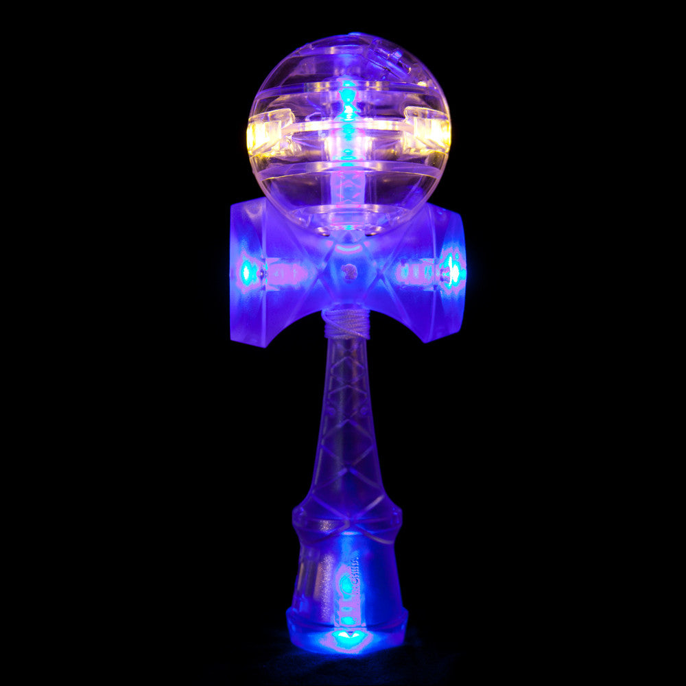 Catchy Kendama White Dama LED with Blue Ken LED